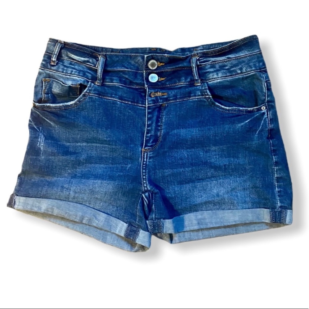 PAPAYA HIGH RISE CUFF SHORTS Size Large